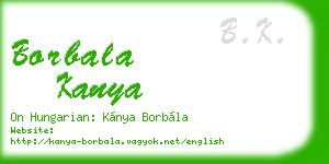 borbala kanya business card