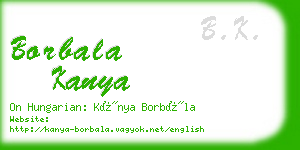 borbala kanya business card